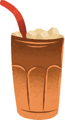 Iced Coffee Glass Cold Coffees Drink vector Illustration isolated background