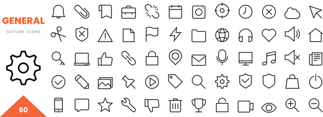 general outline icon collection. Vector illustration