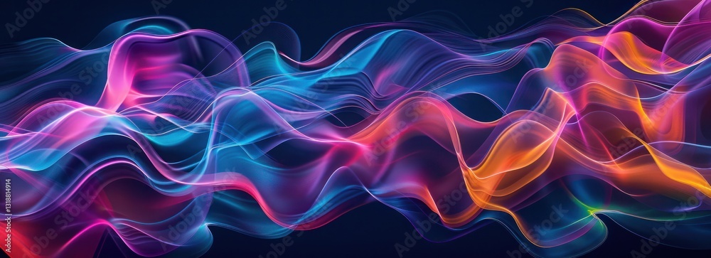 Poster abstract dark background with colorful wavy lines on it abstract colorful wavy lines gradient.