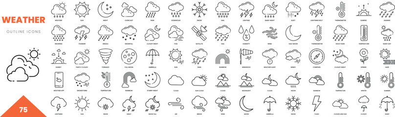 weather outline icon collection. Vector illustration