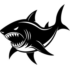  Nitro shark  silhouette vector illustration 