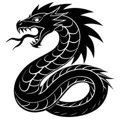 Storm serpent silhouette vector illustration