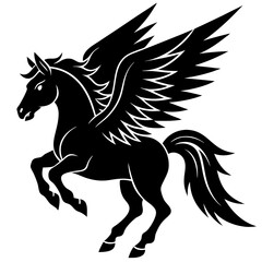 Thunder pegasus silhouette vector illustration