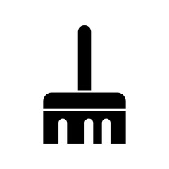 small broom vector icon for trash cleaner, flat design application symbol © lailistudio