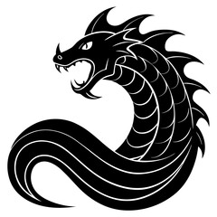 Wave serpent silhouette vector illustration