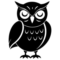 Wonky Owl silhouette vector illustration