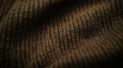 Close-up of textured brown knit fabric