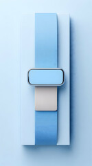 Smartwatch display, pastel blue background, technology