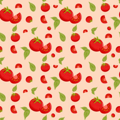 Seamless Red Tomato Pattern Illustration