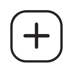 Obraz premium Minimal plus sign inside black rounded square