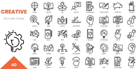 creative outline icon collection. Vector illustration