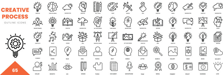 creative outline icon collection. Vector illustration