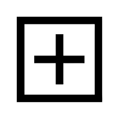 Obraz premium Black plus symbol inside a square outline