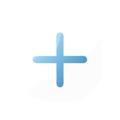 Obraz premium Blue plus symbol with soft gradient effect