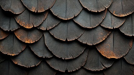 Dark, overlapping scale pattern texture background