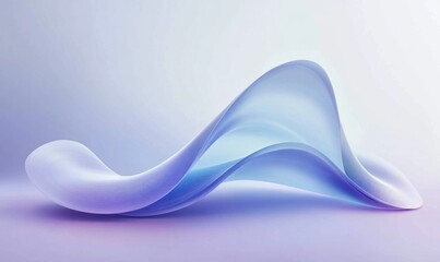 Abstract flowing pastel blue and purple wave form.