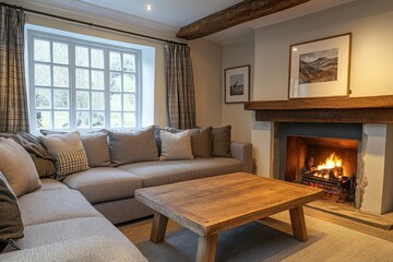 Cozy Living Room with Fireplace – Warm and Inviting Home Interior Design