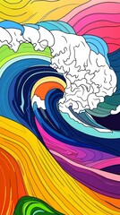 Colorful abstract wave pattern displaying vibrant colors and shapes