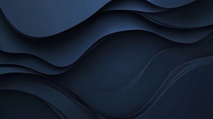 Abstract dark blue waves. Smooth, elegant design.