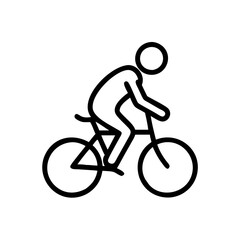 Obraz premium Person riding a bicycle in a line drawing, cycling and outdoor activity concept