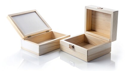 Eco-Friendly Wooden Keepsake Box, Sustainable Gift Packaging, Flat Lay Product Photography