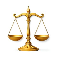 gold scales isolated on white