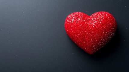 Obraz premium Red Heart on Black: A Minimalist Symbol of Emotion and Simplicity 