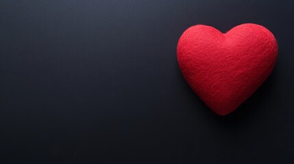 Obraz premium Red Heart on Black: A Minimalist Symbol of Emotion and Simplicity 