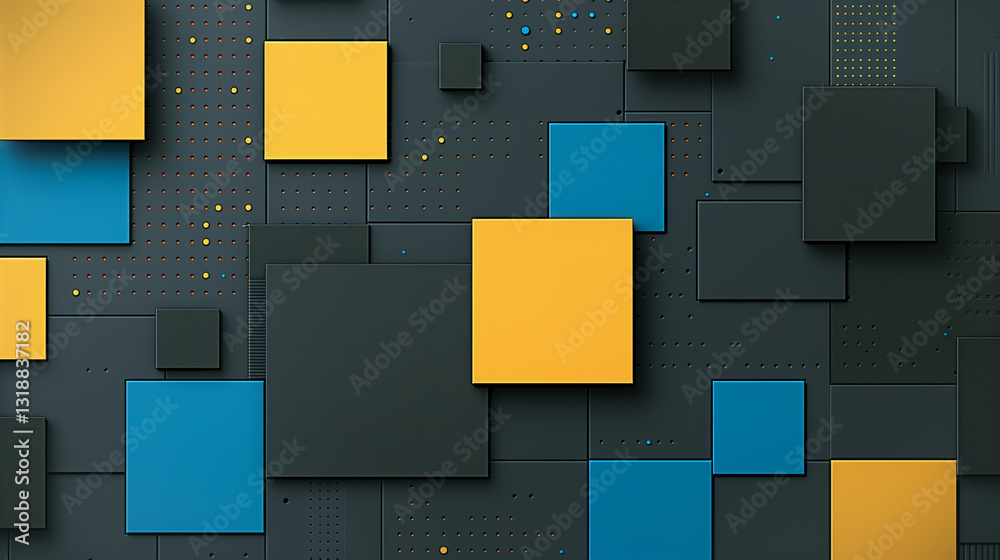 Poster geometric harmony: an artistic composition of colorful cubes arranged in a visually appealing patter