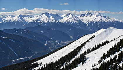 Le paysage hivernal montagneux