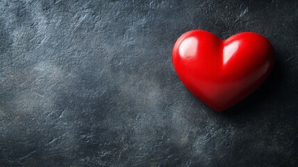Obraz premium Red Heart on Black: A Minimalist Symbol of Emotion and Simplicity 