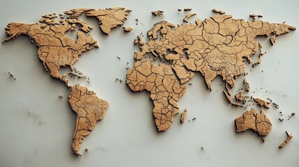 World map showing the continents and countries.