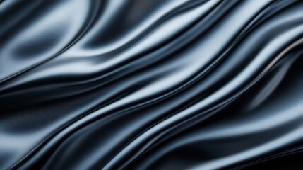 Obraz premium Elegant flowing black satin fabric texture