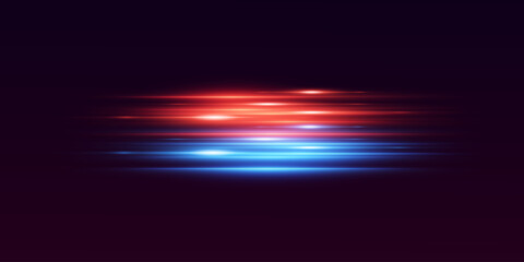Realistic neon lines, high-speed flare of light. Vector illustration EPS10