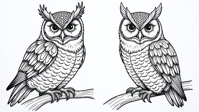 adult coloring book features intricate owl illustrations detailed black white drawings elaborate