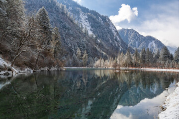 Bipenggou National Park in Sichuan China, is a natural reserve blessed with typical alpine views,...