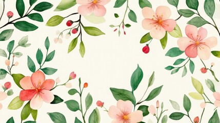 Soft and dreamy watercolor botanical art of cherry blossoms, intricate floral composition with delicate petals, high resolution 