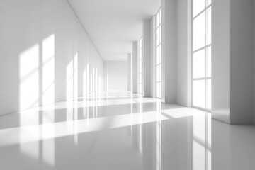 Fototapeta premium Bright and spacious interior with natural light enhancing minimalistic design elements in a modern setting