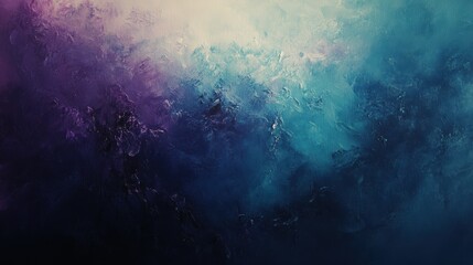 Obraz premium Abstract painting in teal, purple, and blue.