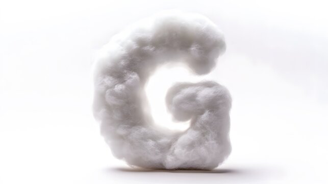The Cloud-Shaped 'G': An artistic depiction of the letter 'G', meticulously crafted from soft, fluffy clouds. This image embodies ideas of lightness, creativity, and the ethereal beauty of nature.
