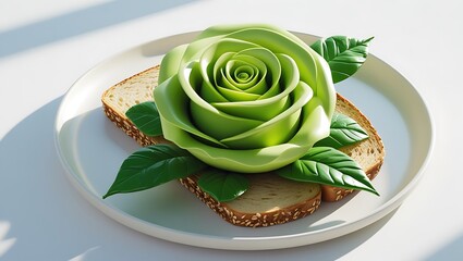 Artistic Avocado Rose on Toast