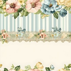 Seamless floral border pattern