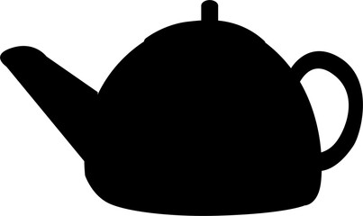 Silhouette of clay pot in black and white