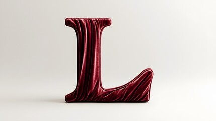 Elegant L: A stylized letter L crafted with luxurious red fabric, evoking sophistication and a tactile aesthetic appeal.