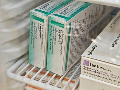 Prague,Czech Republic-January 8 2025: Levemir by Novo Nordisk contains Insulin Detemir, a long-acting insulin that provides basal blood sugar control for diabetes patients.

