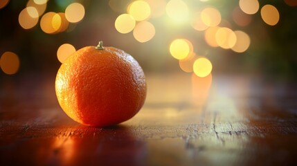 A vibrant orange radiates health, surrounded by abstract symbols of joy and mental well-being, evoking warmth and positivity.
