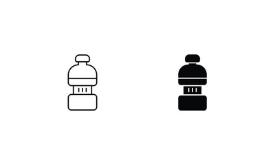 Water Bottle icons set line and glyph vector stock illustration