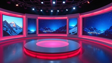 Obraz premium modern tv studios feature sleek designs various themes live