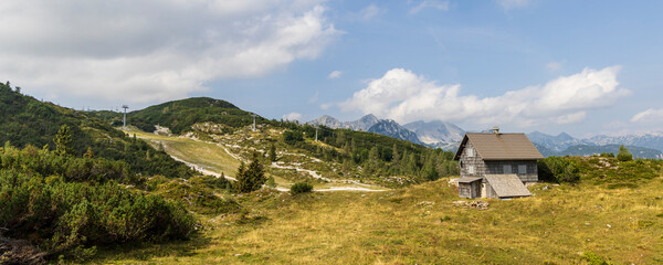 Vogel ski resort near Bohinj in Triglav National Park in Slovenia during summertime
