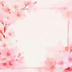 水彩風の桜のフレーム
